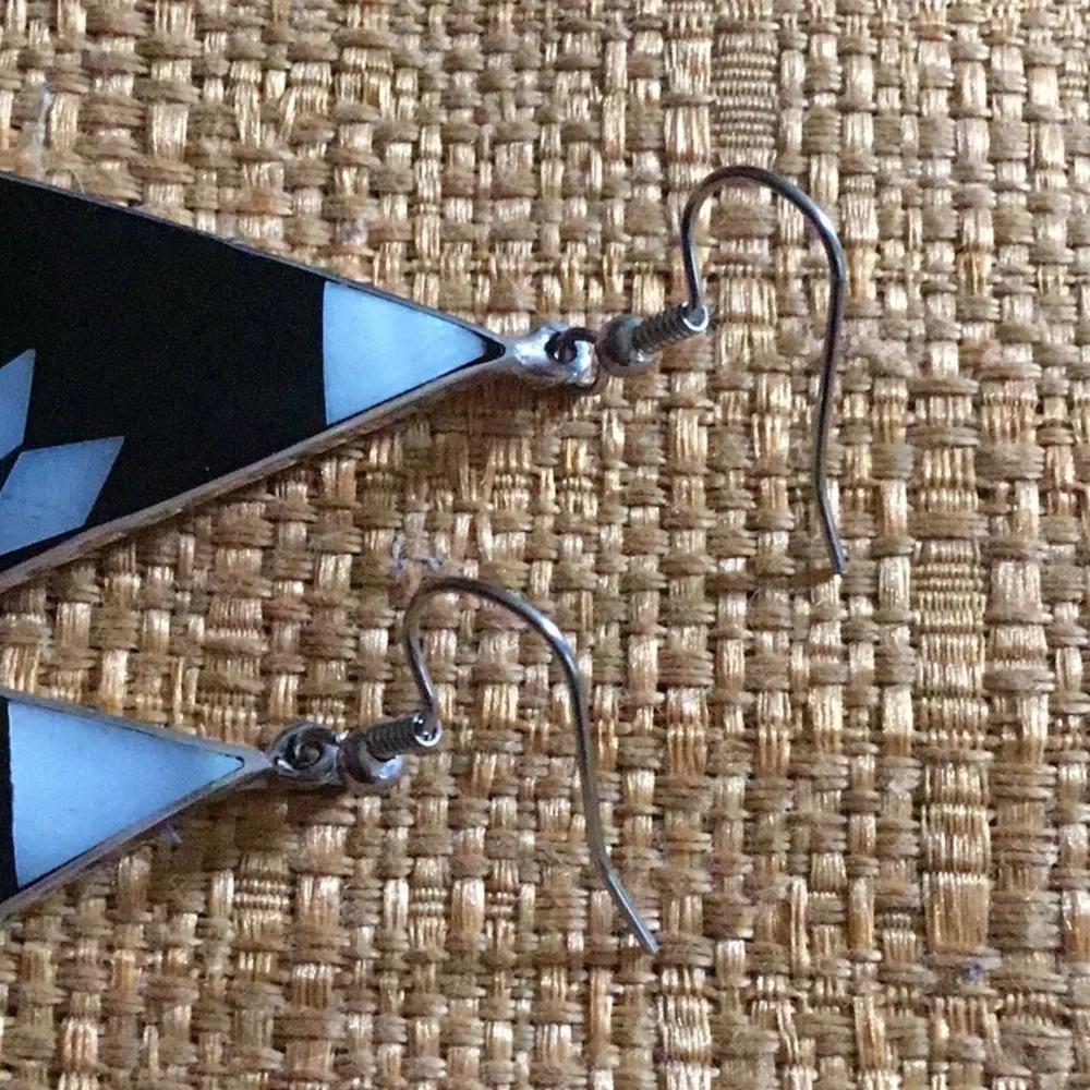 Black triangle earrings